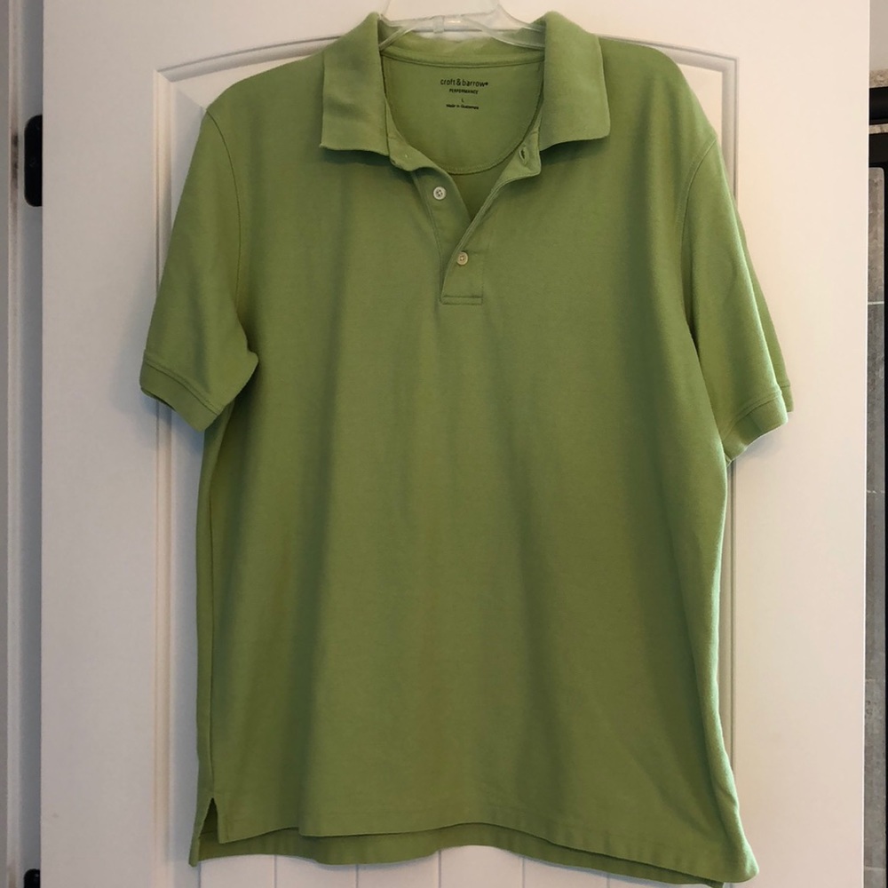 Croft &‎ Barrow Polo Shirt Men's Size Large Green Short Sleeve Golf